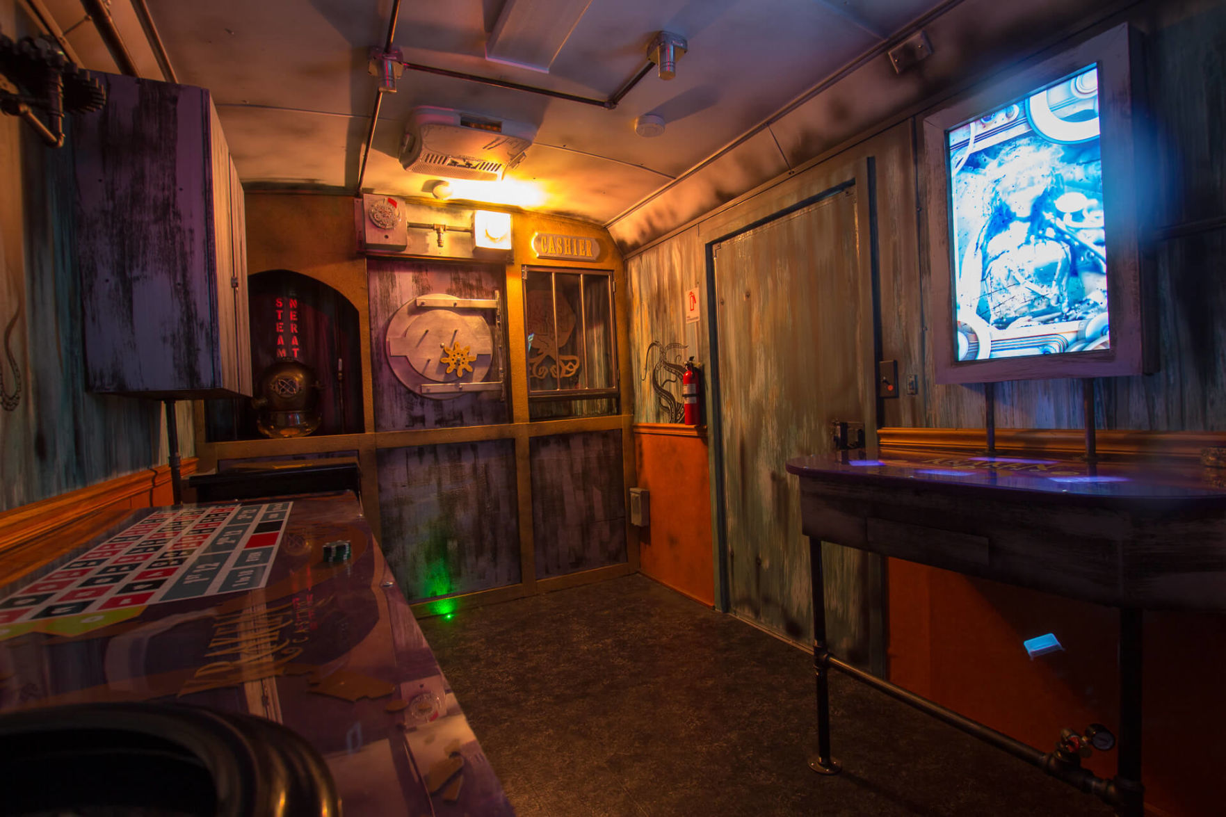 Inside the "Kraken Casino" at the Grape Escape. The business is now open in the Riverpark Shopping Center.